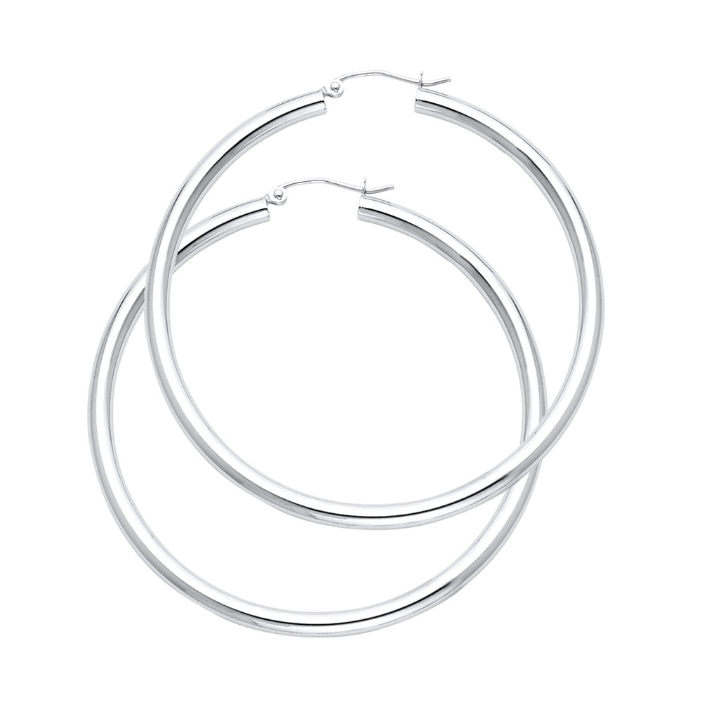 14K Yellow Gold Basic & Fancy Hoop Earring 3mm - ER1039
