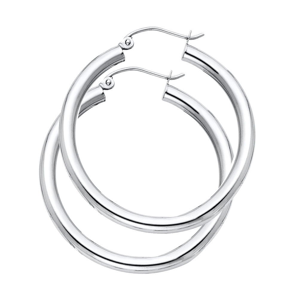14K Yellow Gold Basic & Fancy Hoop Earring - ER1040