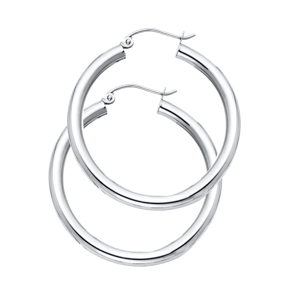 14K Yellow Gold Basic & Fancy Hoop Earring - ER1041