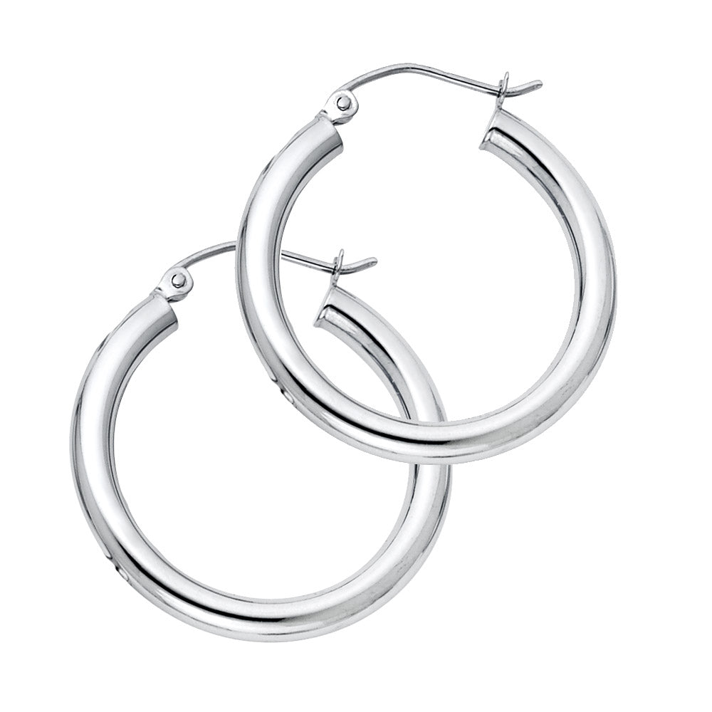 14K Yellow Gold Basic & Fancy Hoop Earring - ER1042