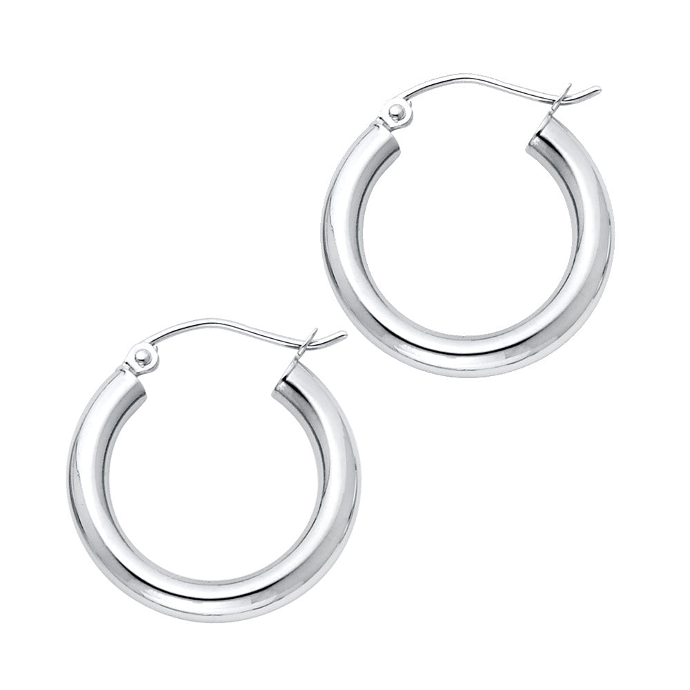 14K Yellow Gold Basic & Fancy Hoop Earring - ER1043