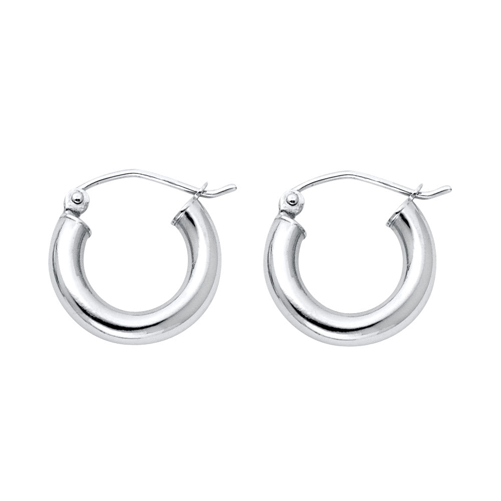 14K Yellow Gold Basic & Fancy Hoop Earring - ER1044