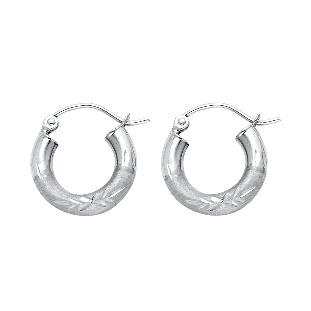14K Yellow Gold Basic & Fancy Hoop Earring - ER1045