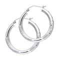 14K Yellow Gold Basic & Fancy Hoop Earring - ER1047