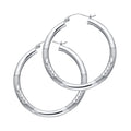 14K Yellow Gold Basic & Fancy Hoop Earring - ER1048