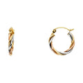 14K Tri Color Ball, 3 Color & Fancy Earring - ER1061