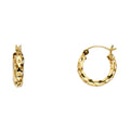 14K Yellow Gold Basic & Fancy Hoop Earring - ER1063