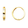 14K Yellow Gold Ball, 3 Color & Fancy Earring - ER1072