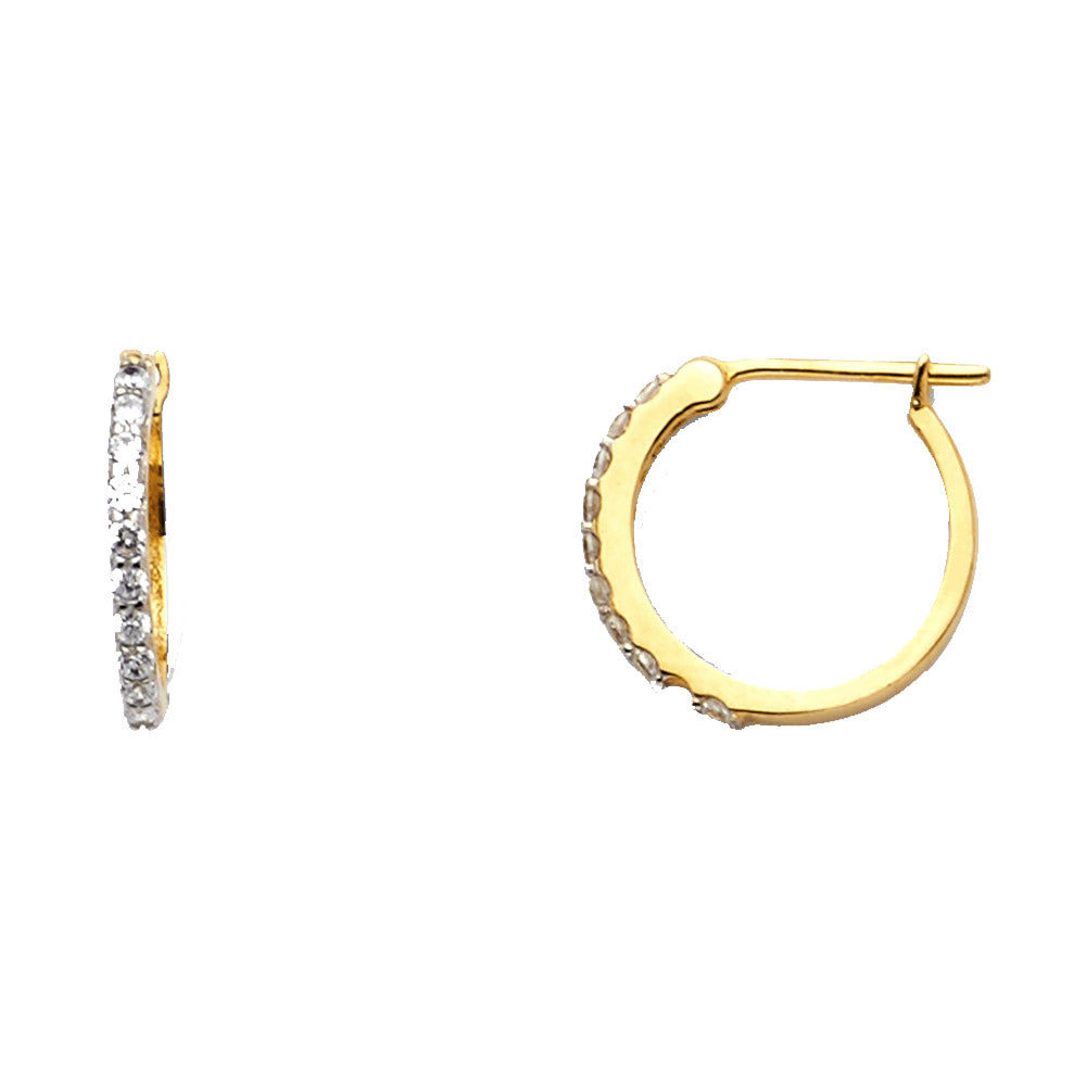 14K Yellow Gold Huggies Earring - ER1092