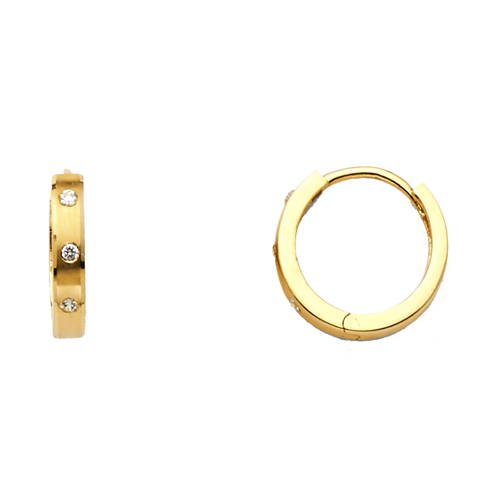 14K Yellow Gold Huggies Earring - ER1095