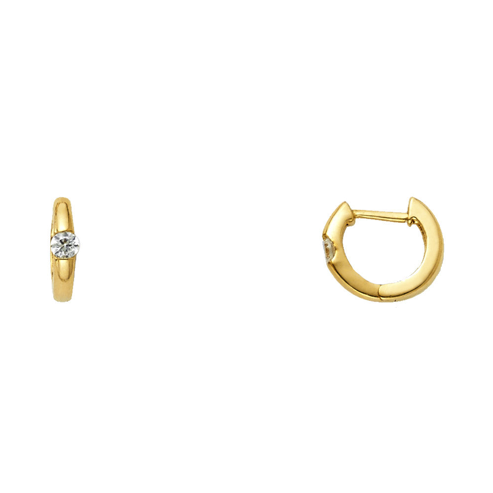 14K Yellow Gold Huggies Earring - ER1105