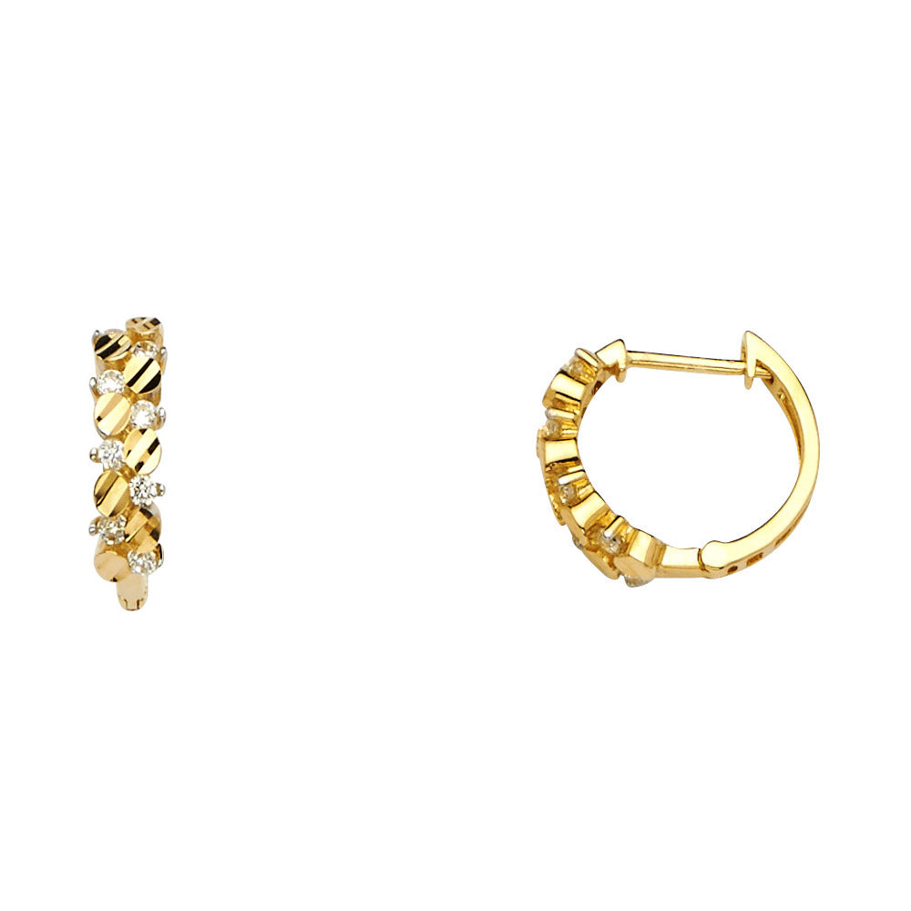 14K Yellow Gold Huggies Earring - ER1107