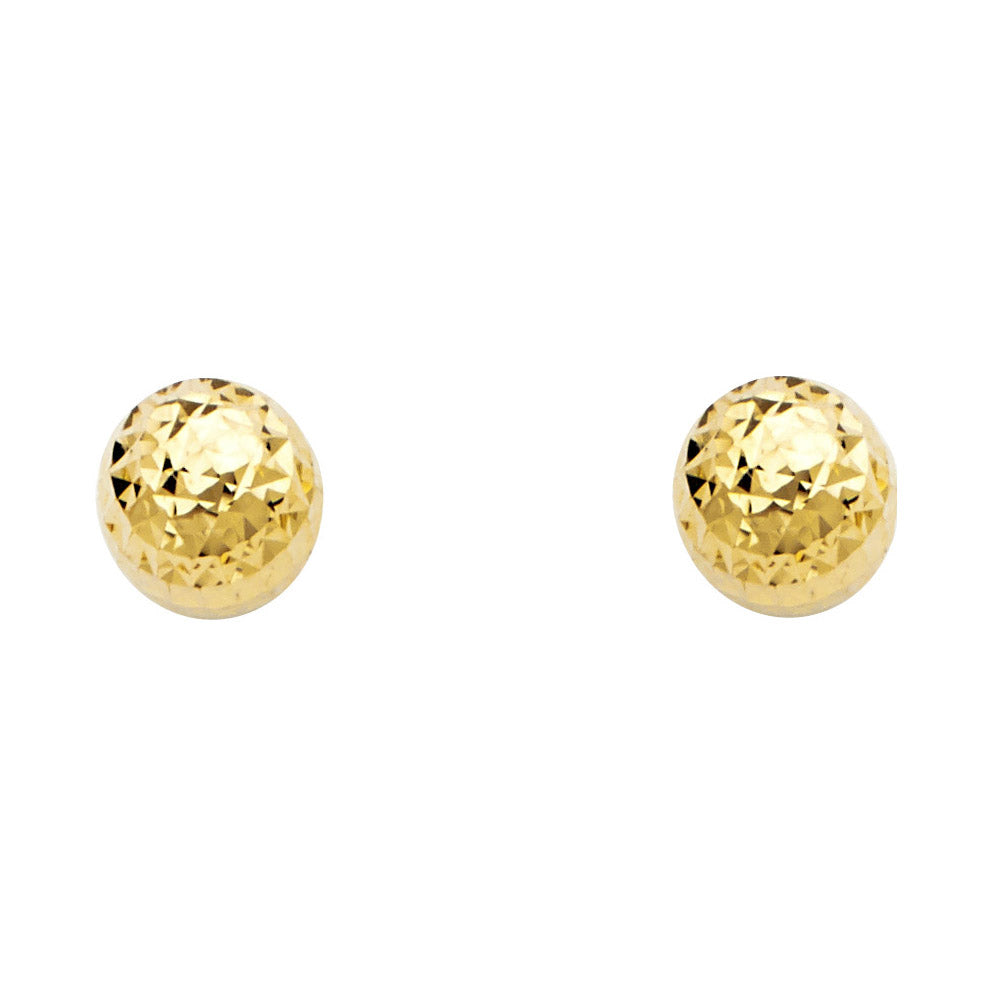14K Yellow Gold Post Earring with Push Back - ER1157