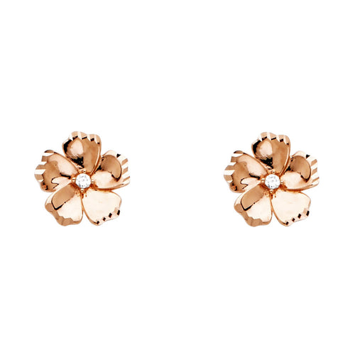 14K Yellow Gold Post Earring with Push Back - ER1160