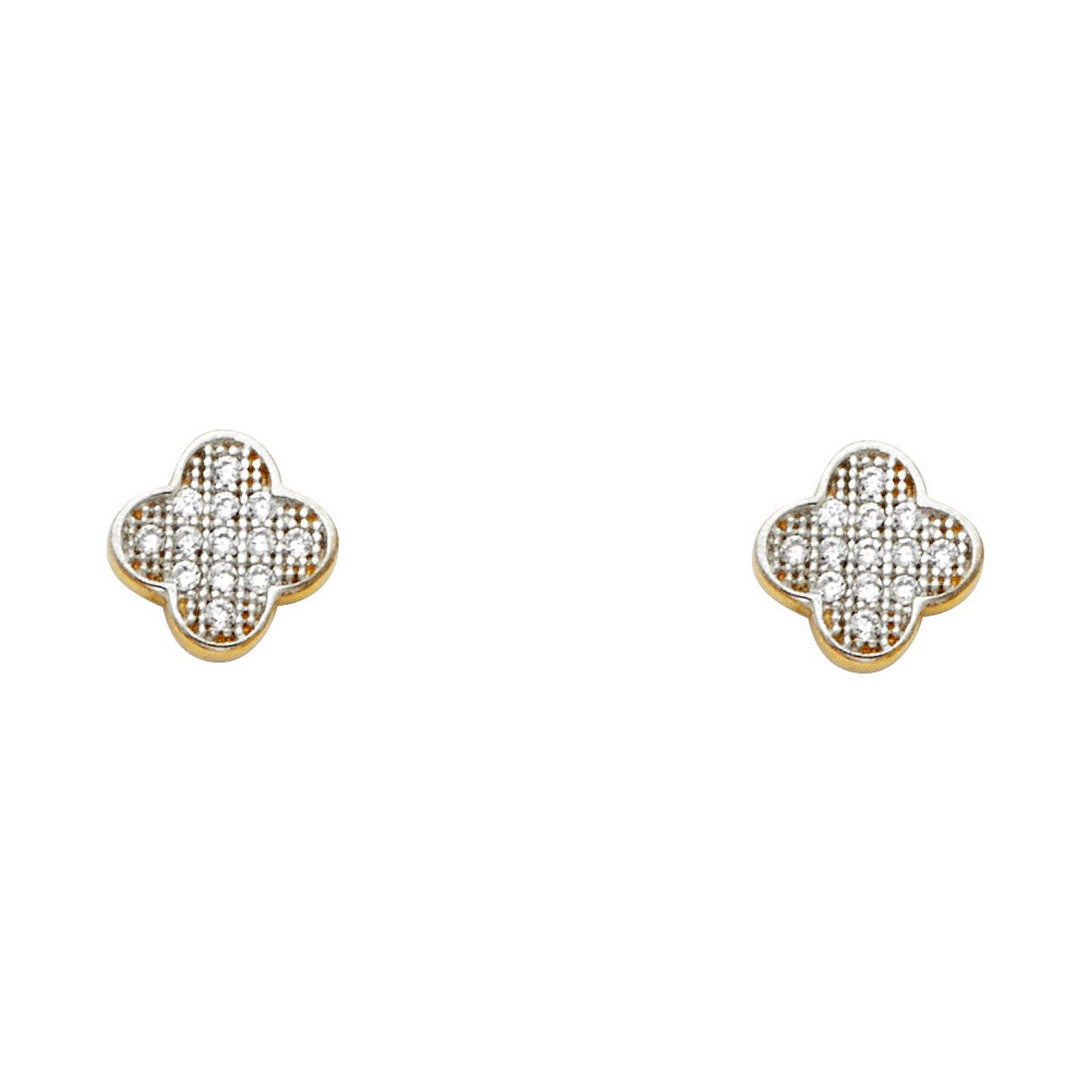 14K Yellow Gold Post Earring with Push Back - ER1168