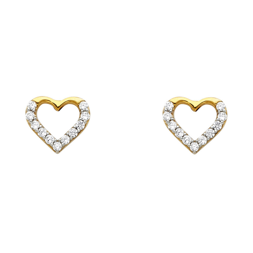 14K Yellow Gold Post Earring with Push Back - ER1170