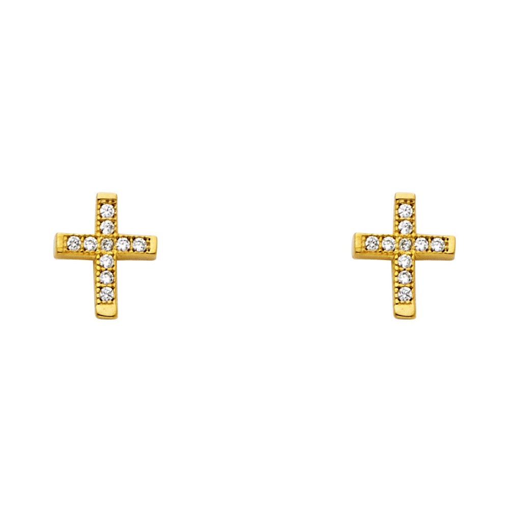 14K Yellow Gold Post Earring with Push Back - ER1172