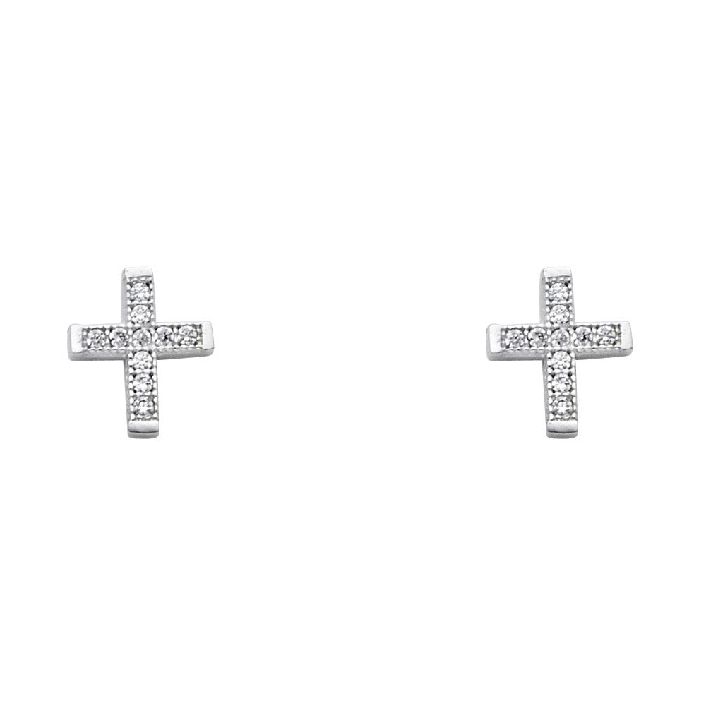 14K Yellow Gold Post Earring with Push Back - ER1173