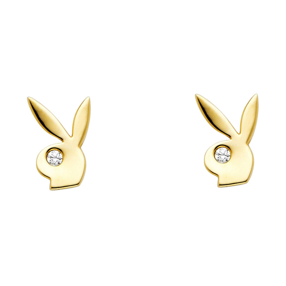 14K Yellow Gold Post Earring with Push Back - ER1174