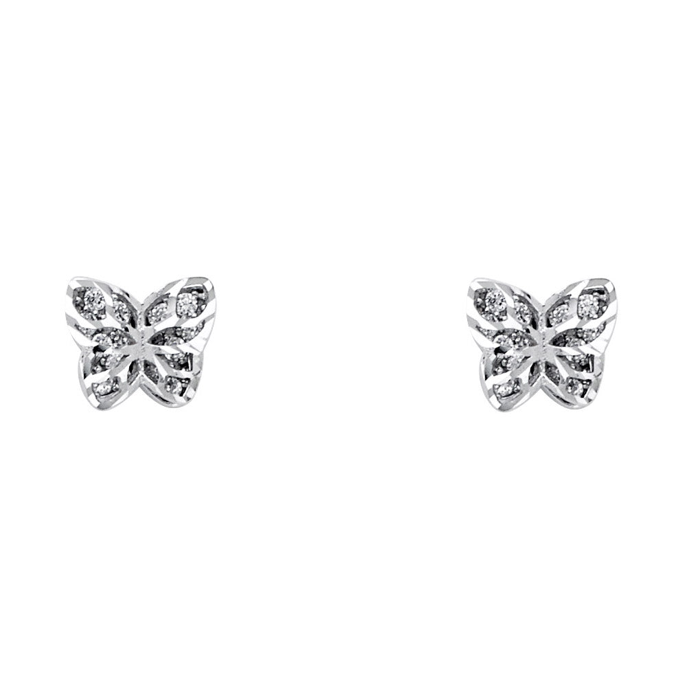 14K Yellow Gold Post Earring with Push Back - ER1178