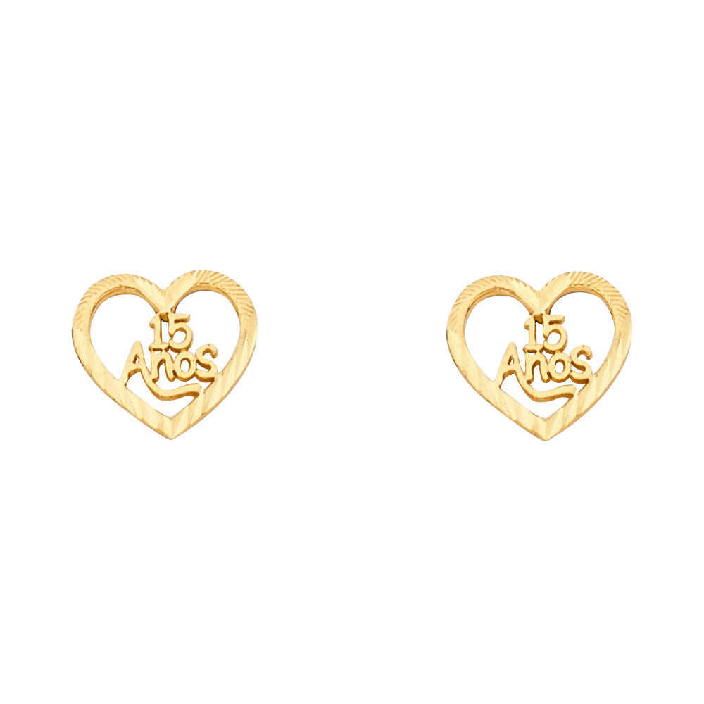 14K Yellow Gold Post Earring with Push Back - ER1184