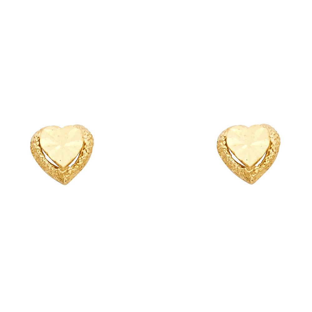 14K Yellow Gold Post Earring with Push Back - ER1187