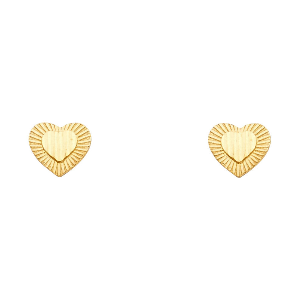 14K Yellow Gold Post Earring with Push Back - ER1188