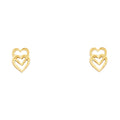 14K Yellow Gold Post Earring with Push Back - ER1189