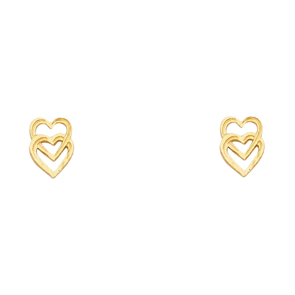 14K Yellow Gold Post Earring with Push Back - ER1189