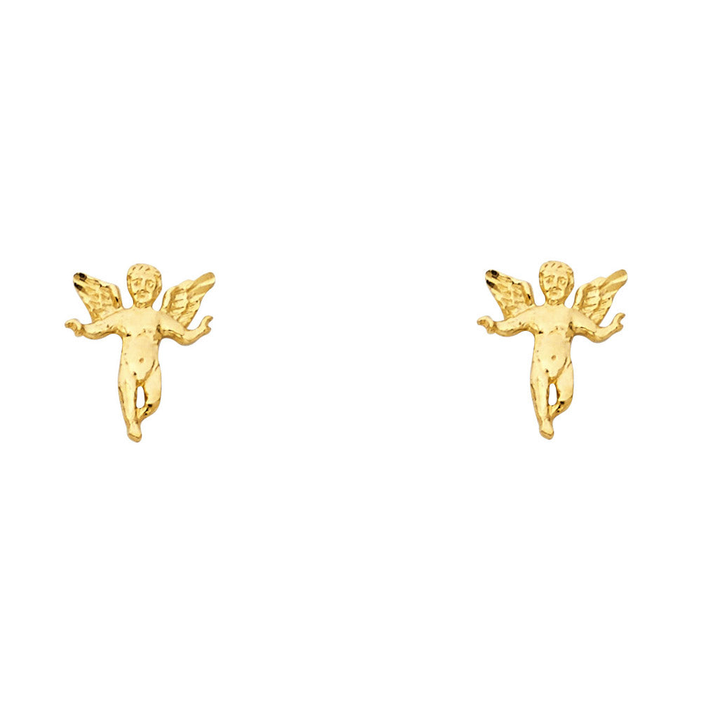 14K Yellow Gold Post Earring with Push Back - ER1191
