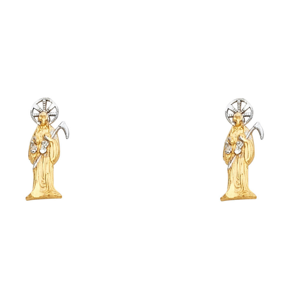 14K Yellow Gold Post Earring with Push Back - ER1192