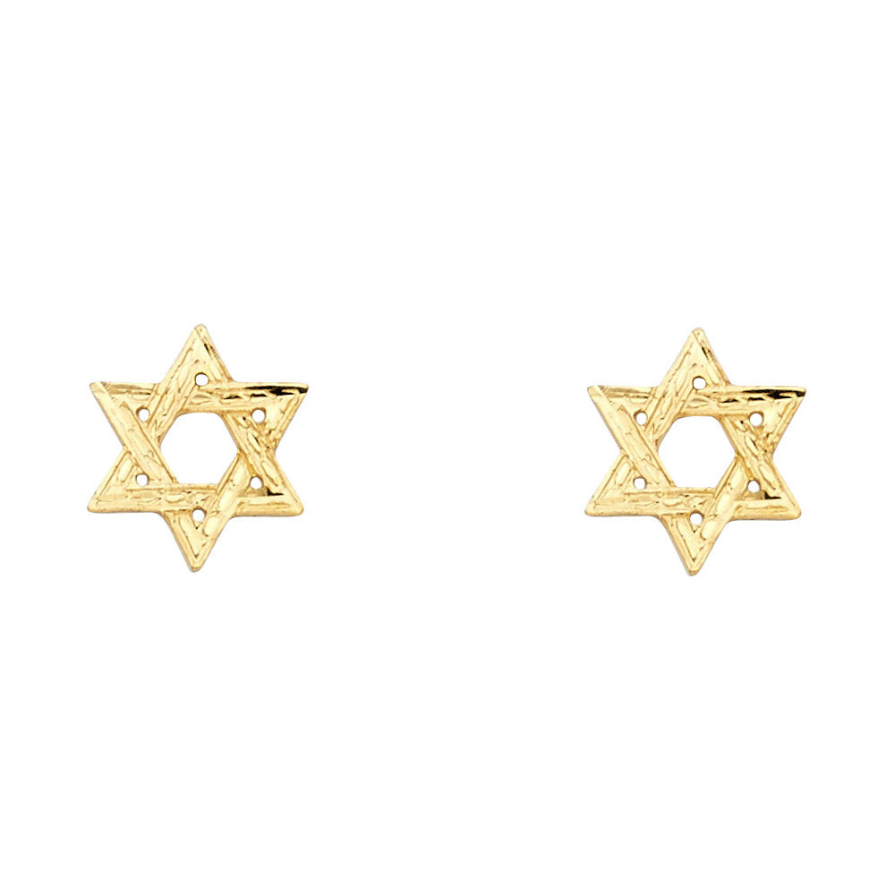 14K Yellow Gold Post Earring with Push Back - ER1193