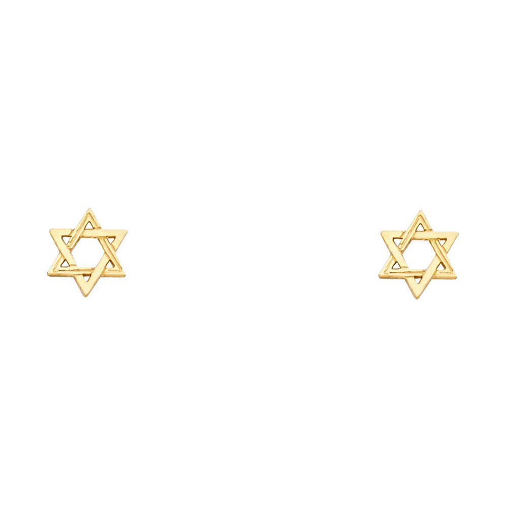 14K Yellow Gold Post Earring with Push Back - ER1194