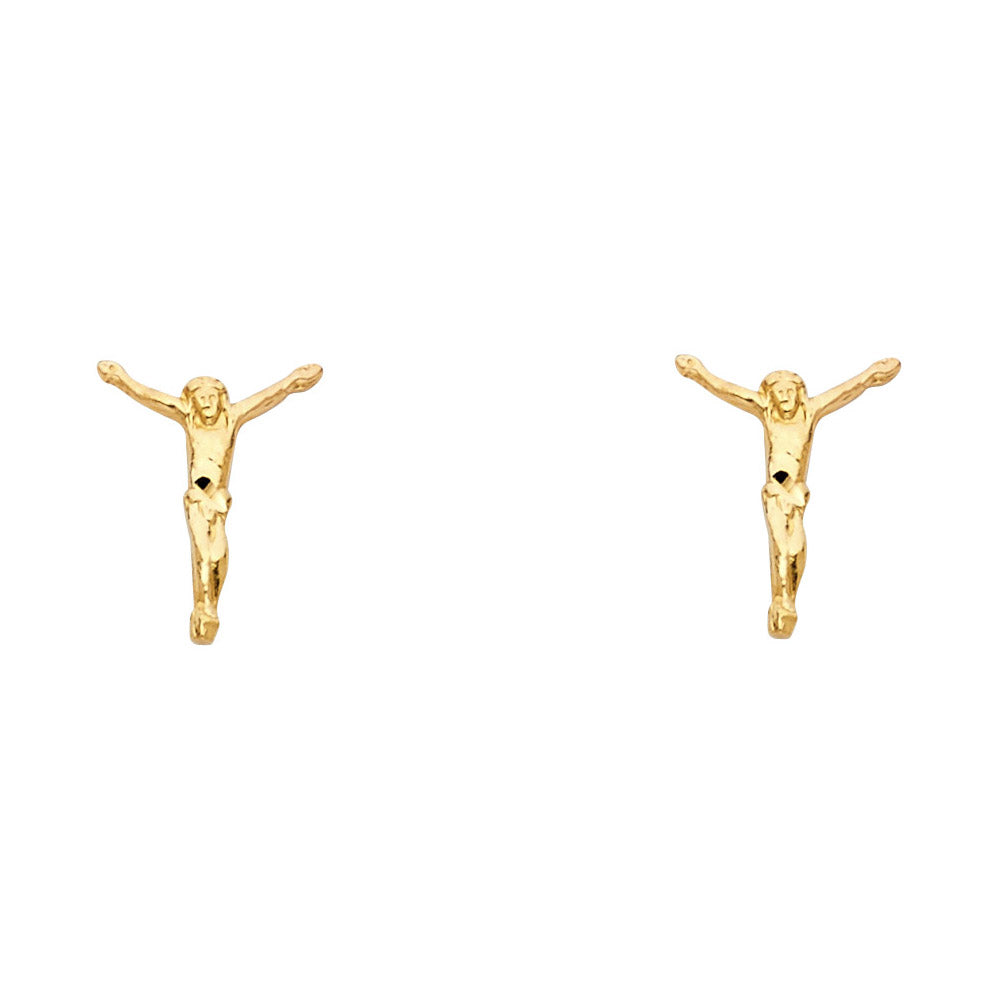 14K Yellow Gold Post Earring with Push Back - ER1195