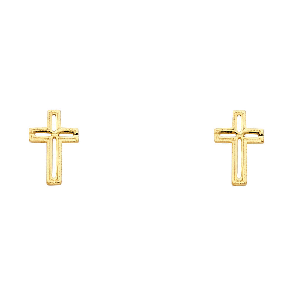 14K Yellow Gold Post Earring with Push Back - ER1196