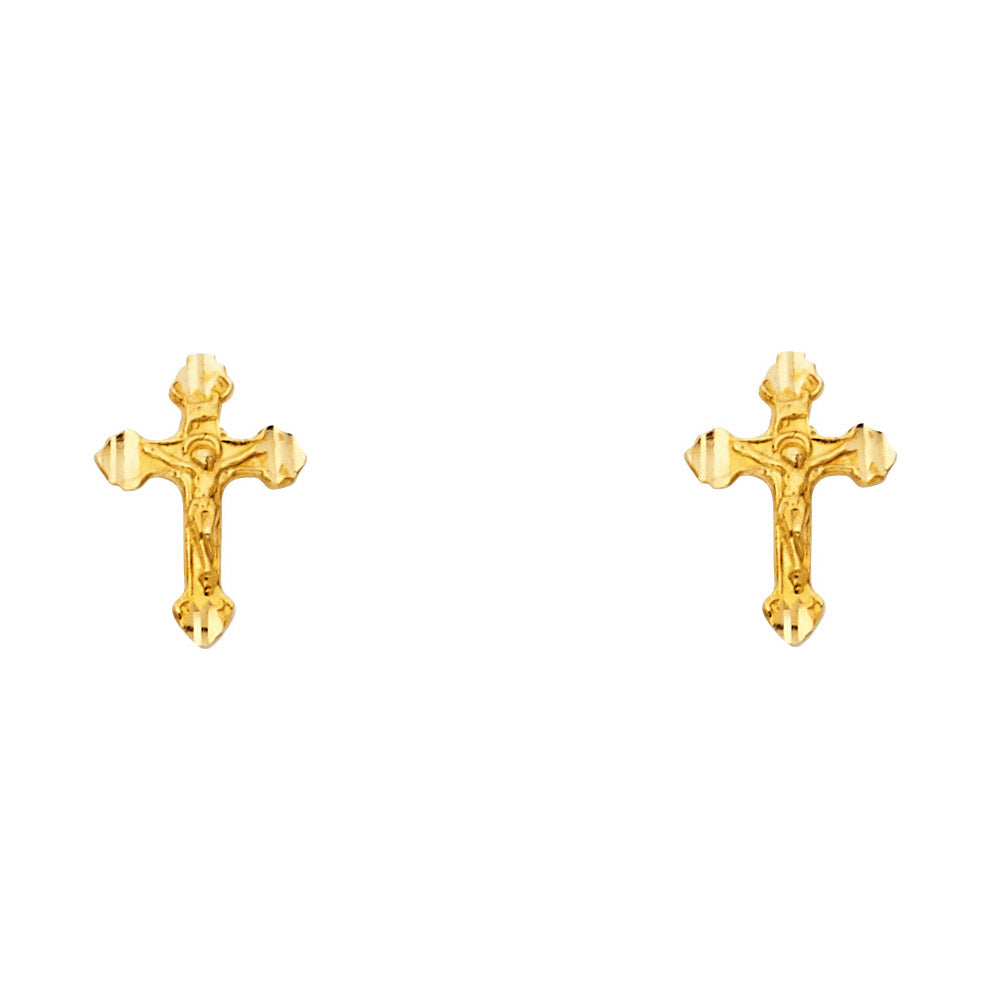 14K Yellow Gold Post Earring with Push Back - ER1197