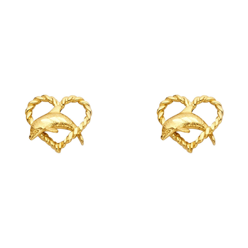 14K Yellow Gold Post Earring with Push Back - ER1198