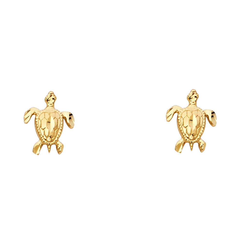 14K Yellow Gold Post Earring with Push Back - ER1202
