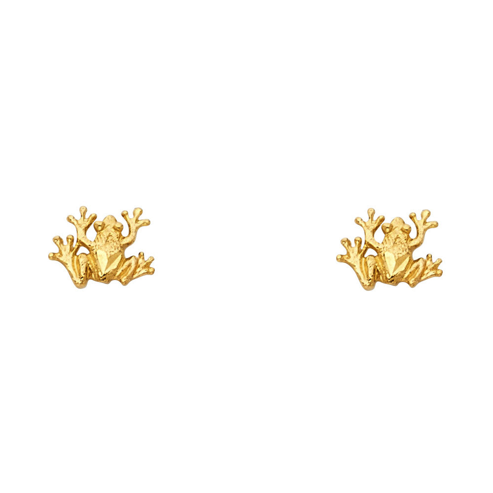 14K Yellow Gold Post Earring with Push Back - ER1203