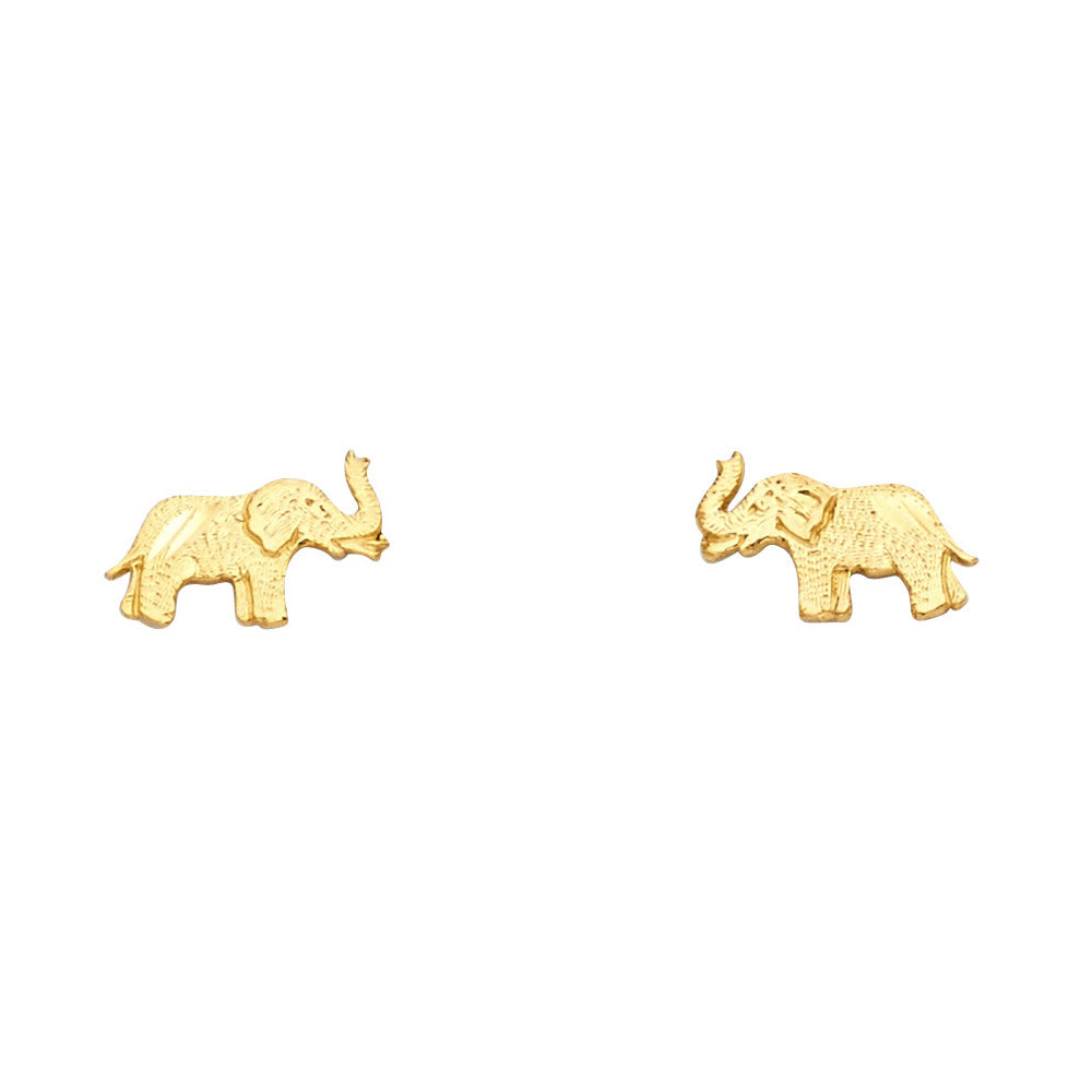 14K Yellow Gold Post Earring with Push Back - ER1204