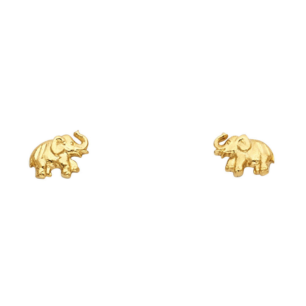 14K Yellow Gold Post Earring with Push Back - ER1205