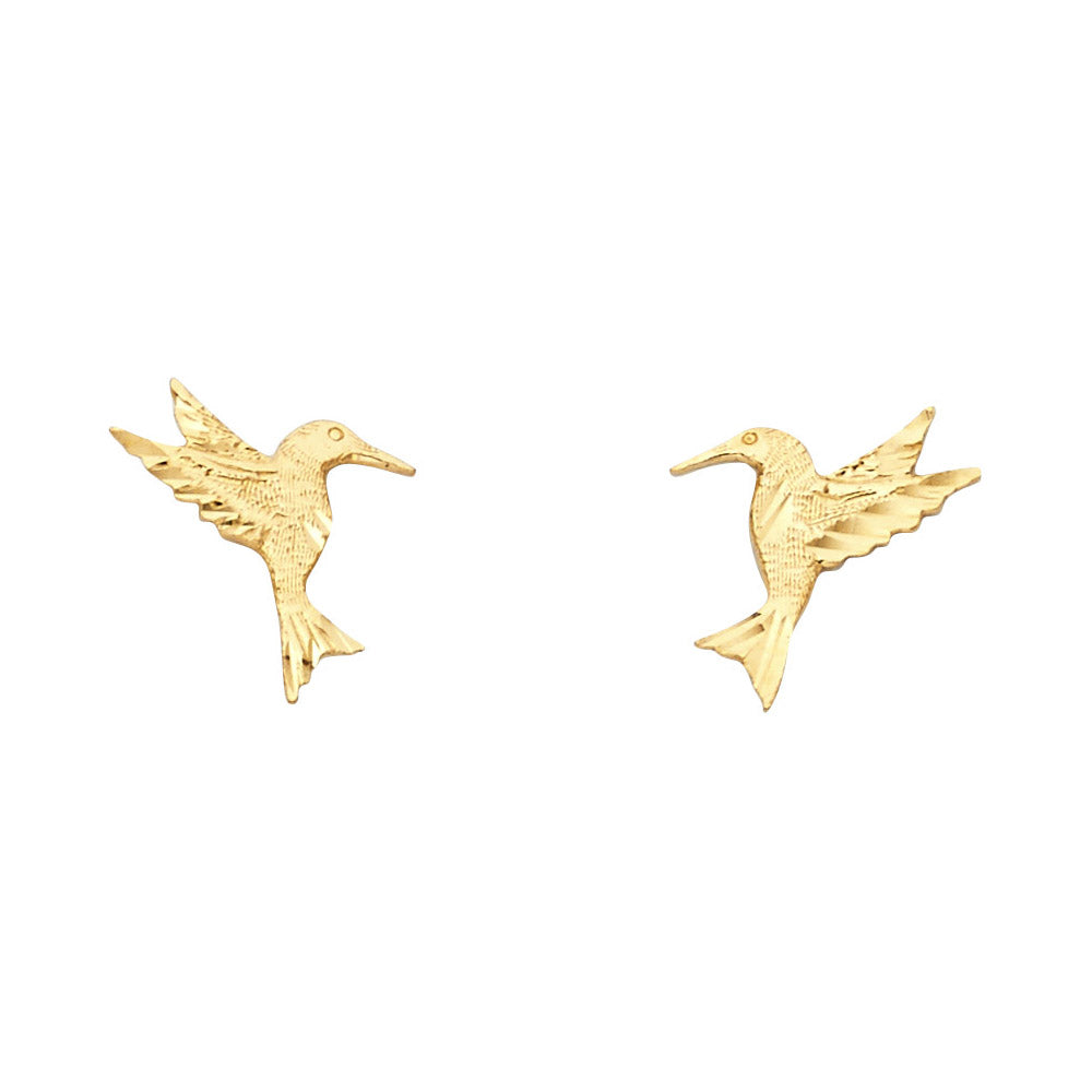 14K Yellow Gold Post Earring with Push Back - ER1208