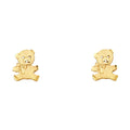 14K Yellow Gold Post Earring with Push Back - ER1209