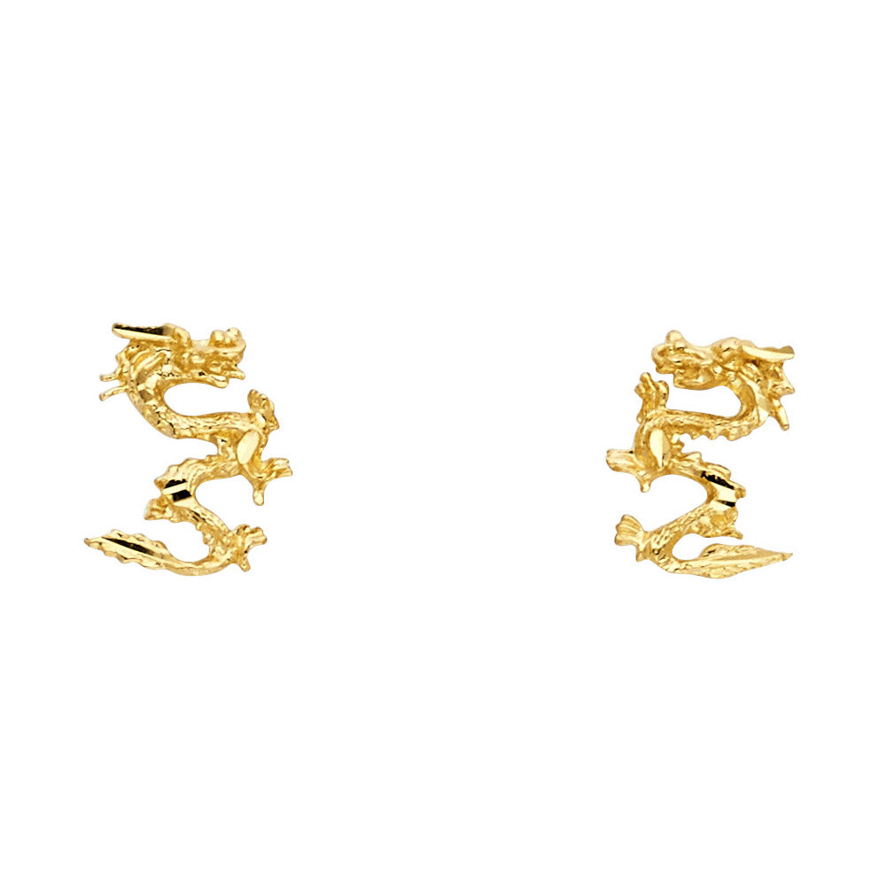 14K Yellow Gold Post Earring with Push Back - ER1210