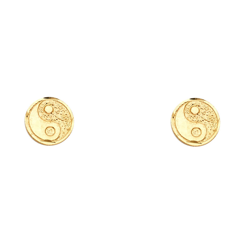 14K Yellow Gold Post Earring with Push Back - ER1211