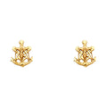14K Yellow Gold Post Earring with Push Back - ER1212