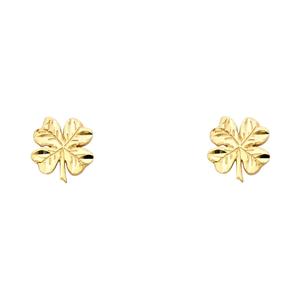 14K Yellow Gold Post Earring with Push Back - ER1213