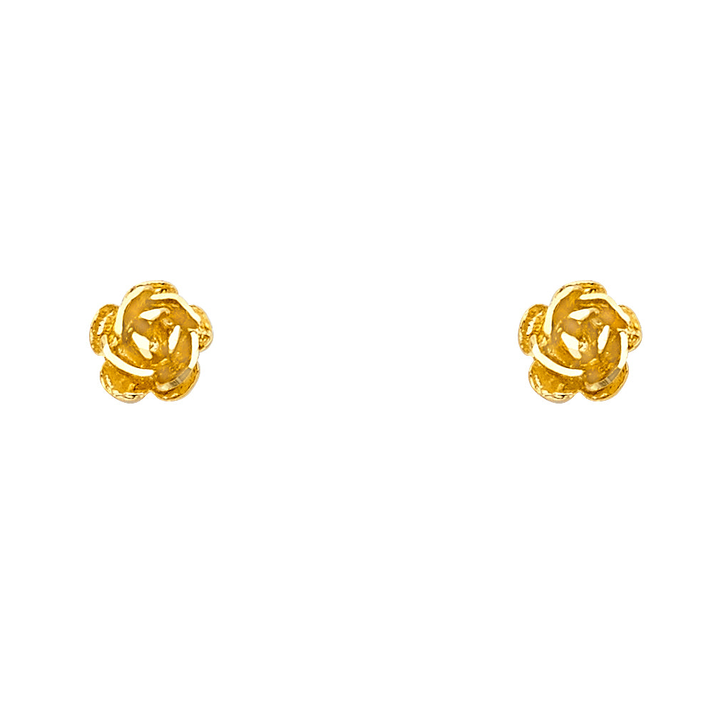14K Yellow Gold Post Earring with Push Back - ER1214