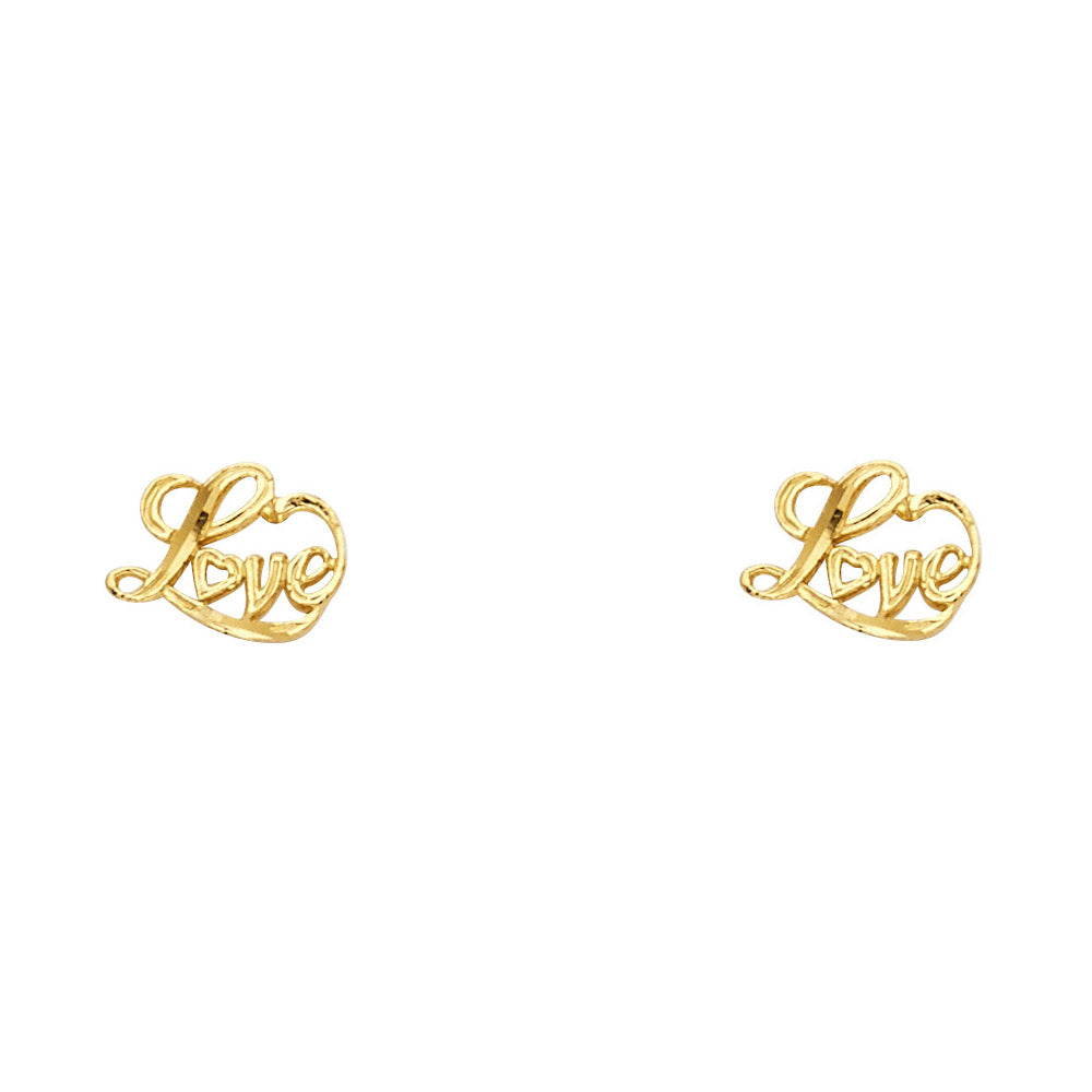 14K Yellow Gold Post Earring with Push Back - ER1216