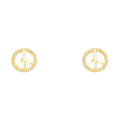 14K Yellow Gold Post Earring with Push Back - ER1217